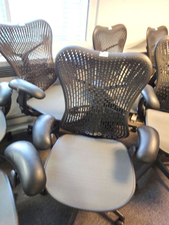 2x Herman Miller technical swivel chairs with arm...