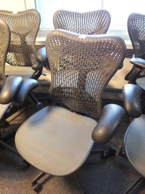 2x Herman Miller technical swivel chairs with arm...