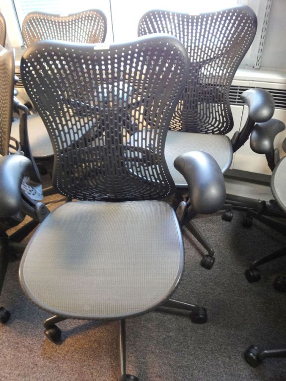 2x Herman Miller technical swivel chairs with arm...