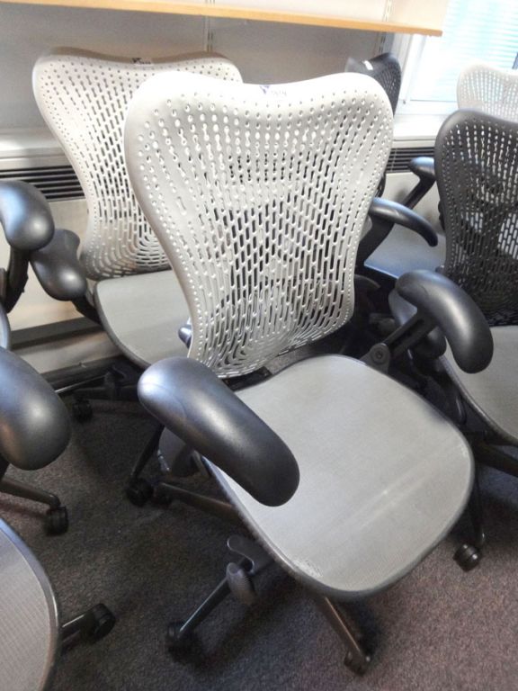 2x Herman Miller technical swivel chairs with arm...
