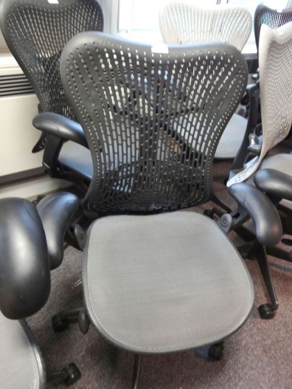 2x Herman Miller technical swivel chairs with arm...