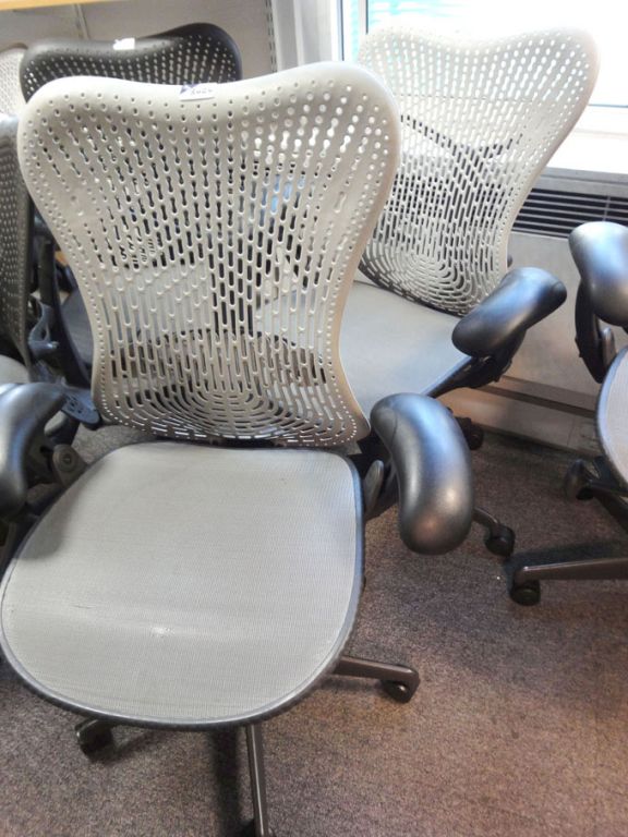 2x Herman Miller technical swivel chairs with arm...