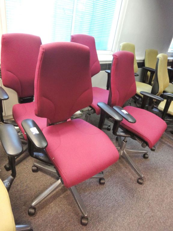 4x Girofex purple technical chairs, arm rests