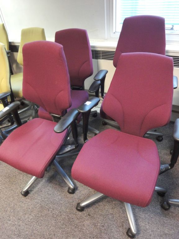 4x Girofex purple technical chairs, arm rests