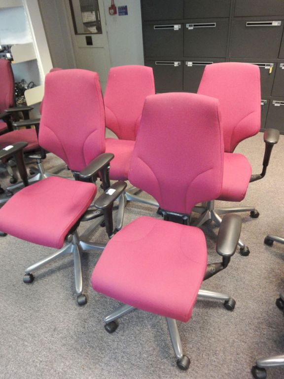 4x Girofex purple technical chairs, arm rests