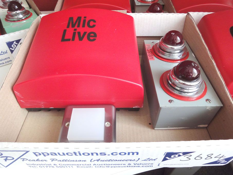 Qty various studio 'on air' lights as lotted