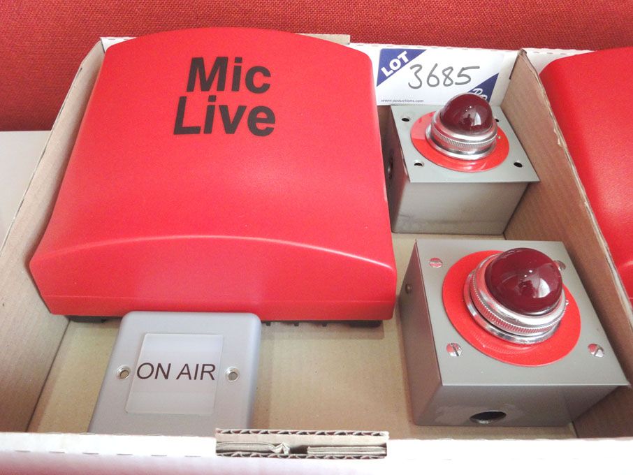 Qty various studio 'on air' lights as lotted