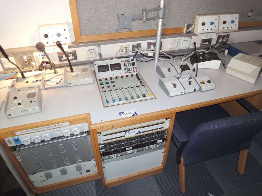 Audionics stereo mixing desk, 8x faders & fader ch...