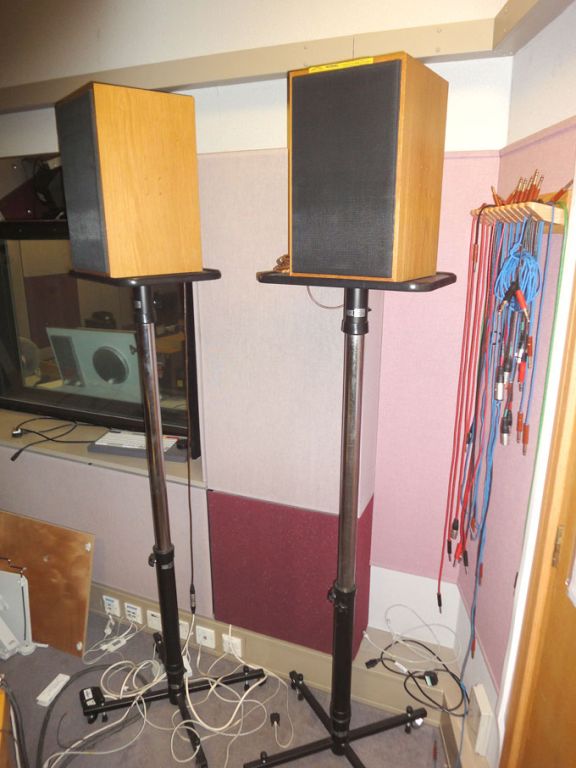 Rogers LS5/9 monitor loud speakers on stands