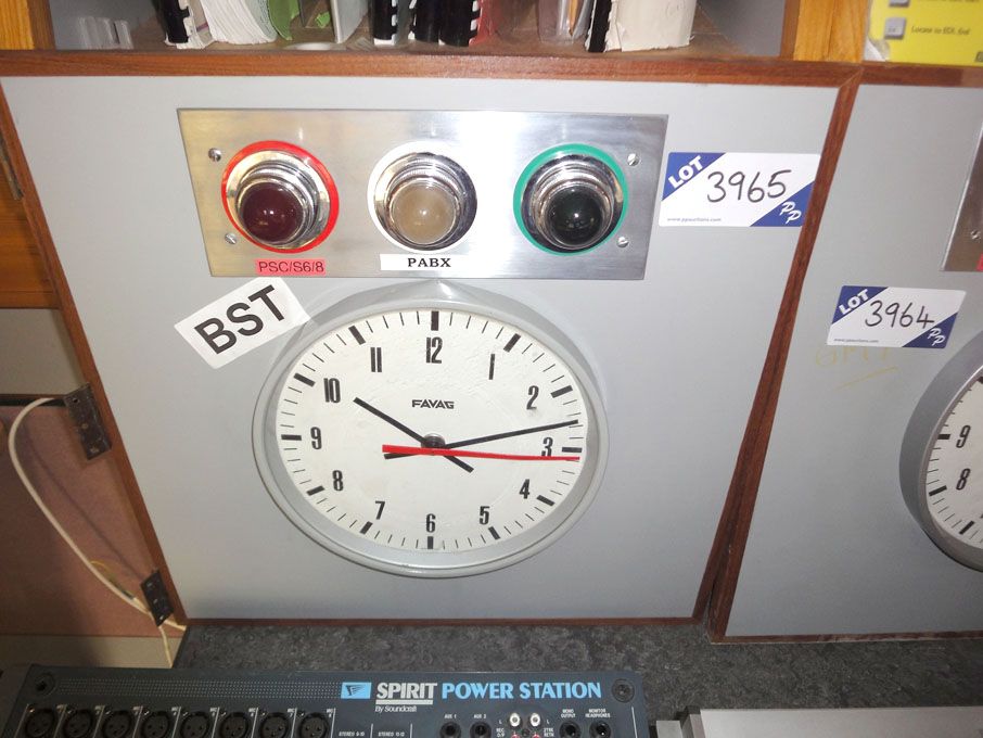 Favag analogue pulse clock & 'on air' lights (Plea...