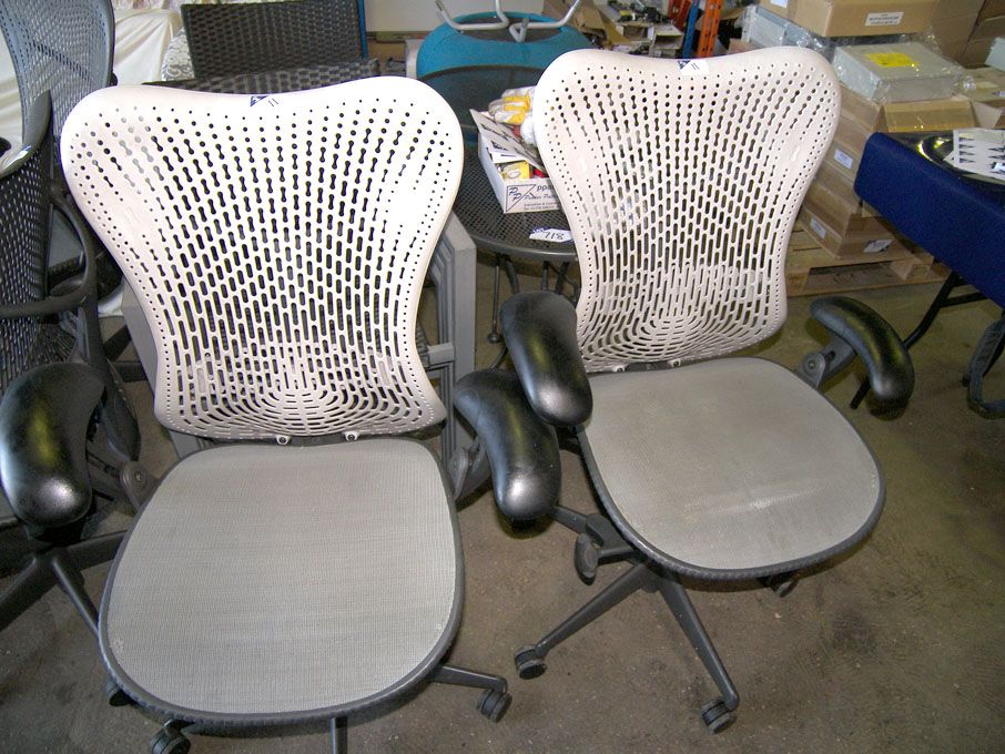 2x Herman Miller technical swivel chairs with arm...