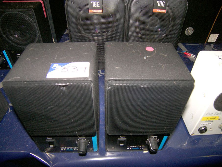 2x Canford Audio 76-361 powered diecast speakers
