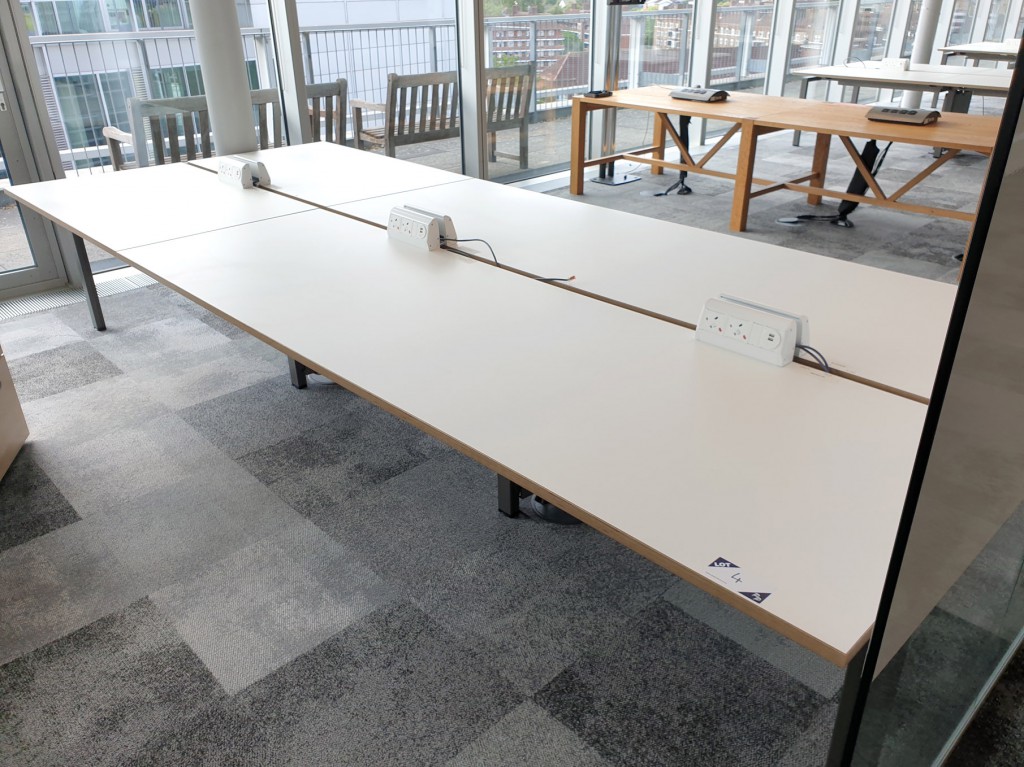 Staverton modular office desk, 6 station, white to...