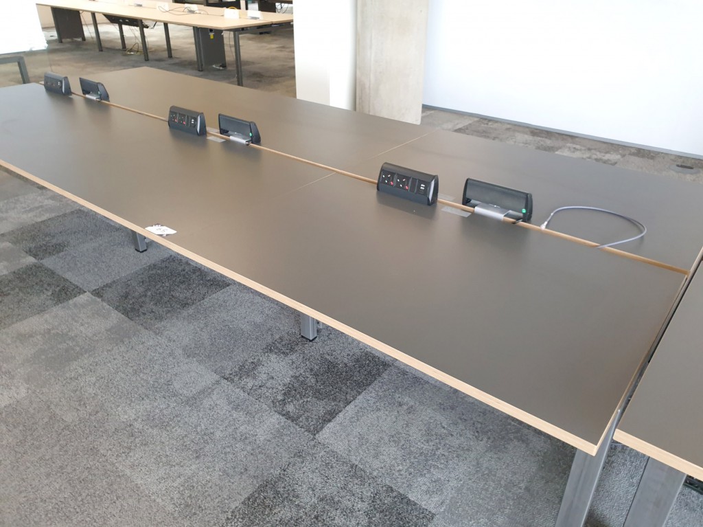 Staverton modular office desk, 6 station, grey top...