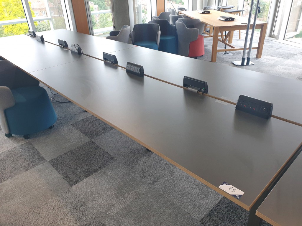 Staverton modular office desk, 8 station, grey top...
