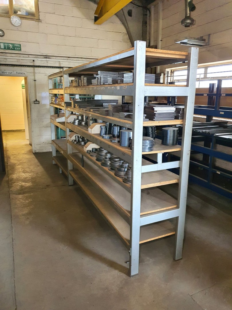 2x metal storage racks, 2380x580x1980mm H