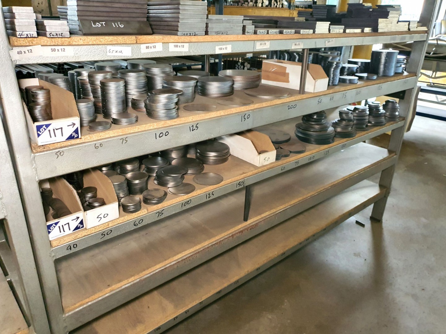 Qty various flat plate round steel off cuts, 50-15...