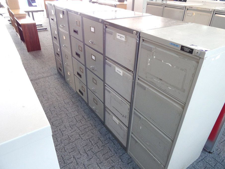 6x Escoline etc grey metal 4 drawer filing cabinet...