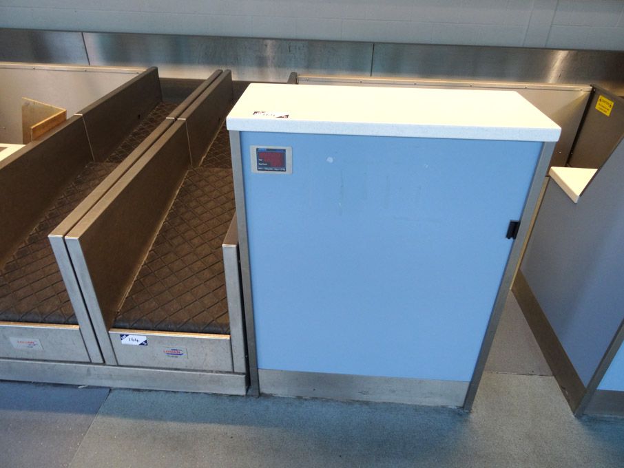Check-in desk with Logan powered luggage conveyor,...