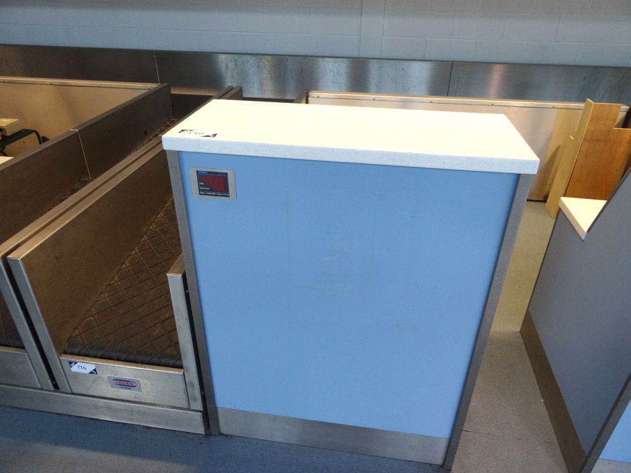 Check-in desk with Logan powered luggage conveyor,...