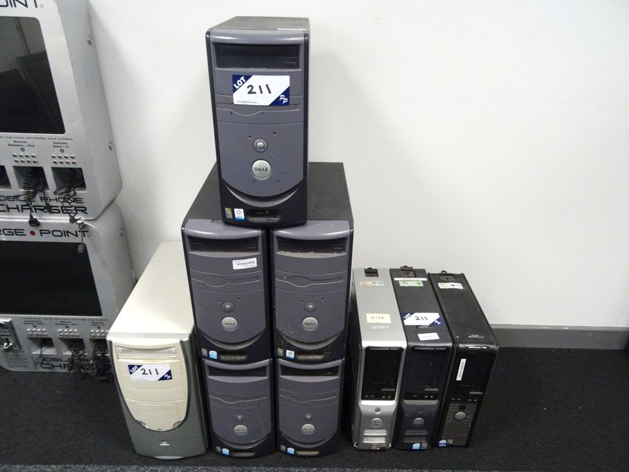 8x various Dell Intel / AMD PC base units inc: Dim...