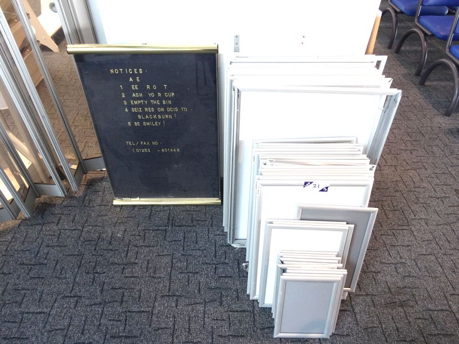 Qty various Nobo etc notice boards to 870x620mm