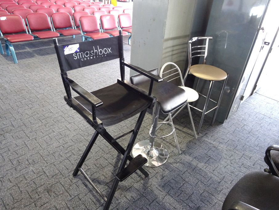 Smashbox cosmetics chair & 3x similar high chairs...
