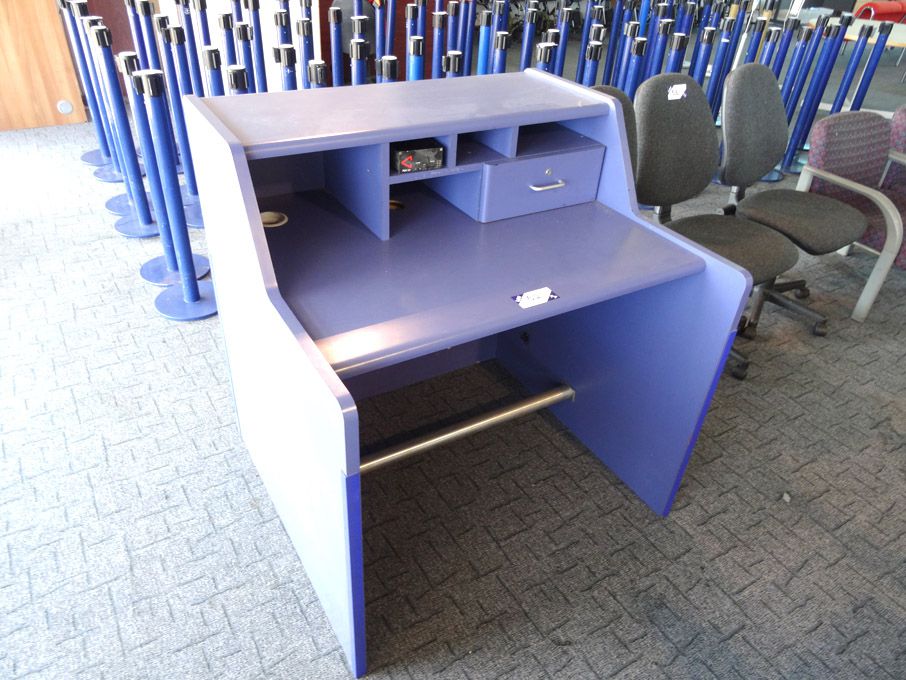 1050mm wide blue Border Control desk