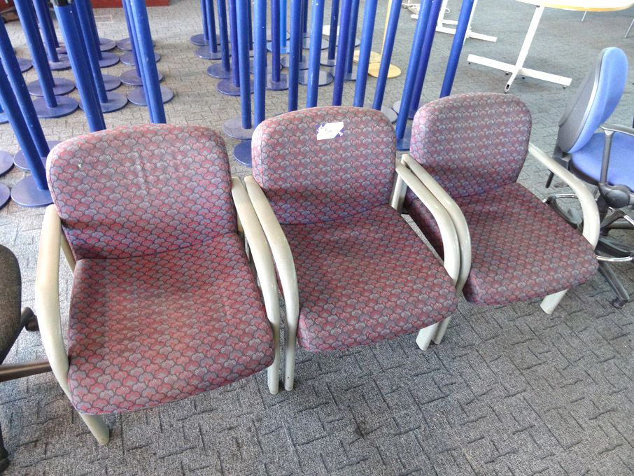 3x multicolour reception chairs