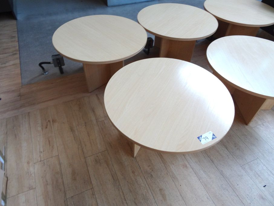 2x maple 850mm dia drinks tables