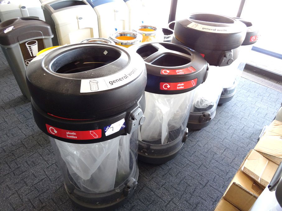 4x Glasdon round rubbish bins