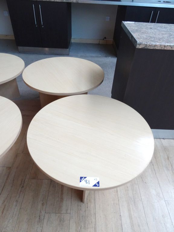 2x maple 850mm dia drinks tables