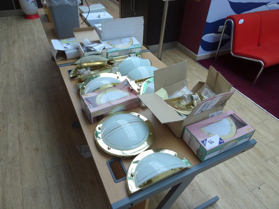 Qty various Massive brass wall lights etc