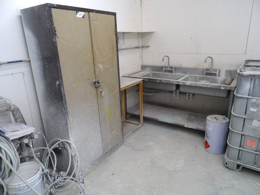 AMEND: 2 door metal storage cupboard (contents not...