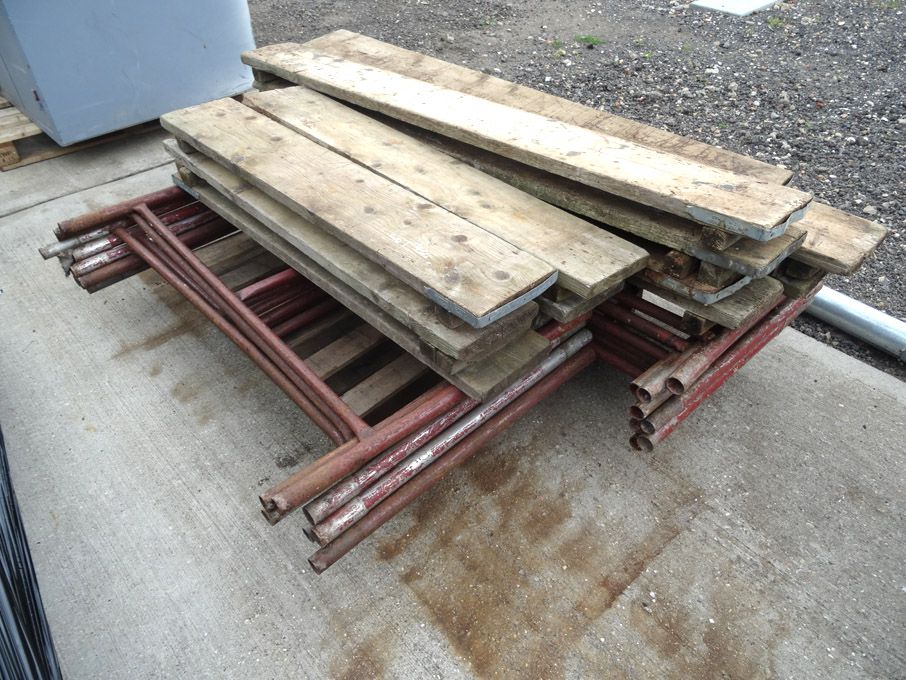 AMEND: 16 section tower scaffolding with wooden pl...