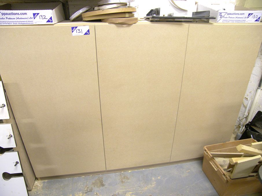 MDF 3 door storage cupboard with contents inc: hin...