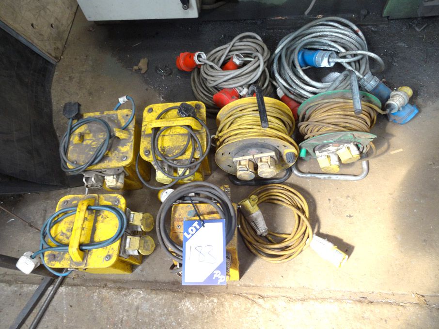 Qty electrical leads inc: 110v transformers, exten...