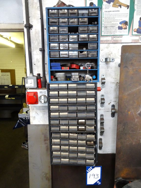 2x multidrawer storage cabinets with contents inc:...