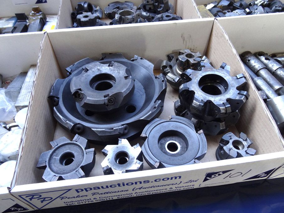 Qty various tip milling cutters to 220mm dia appro...