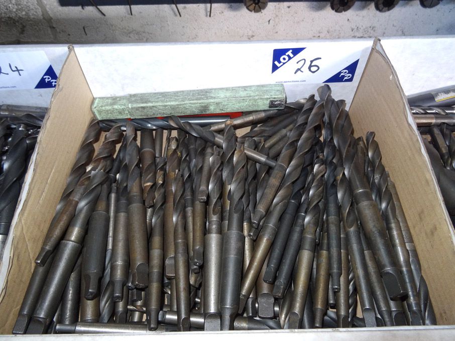 Qty HSS taper shank drills to 41/64" approx