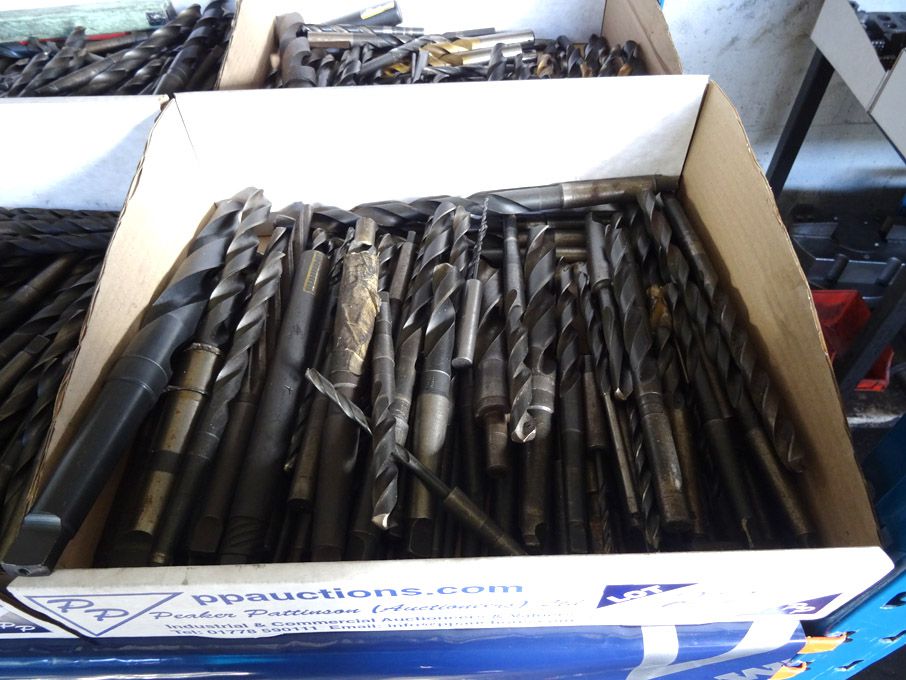 Qty HSS taper shank drills to 27mm approx