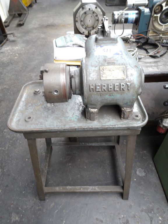 Herbert 6" dia power chuck on base