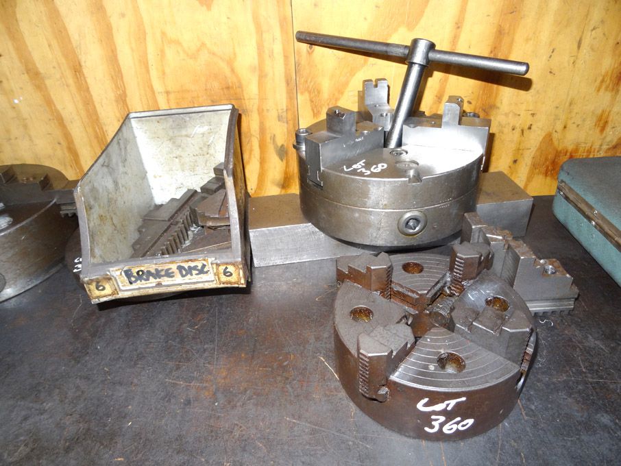 8" machine chuck & 6" 3 jaw chuck
