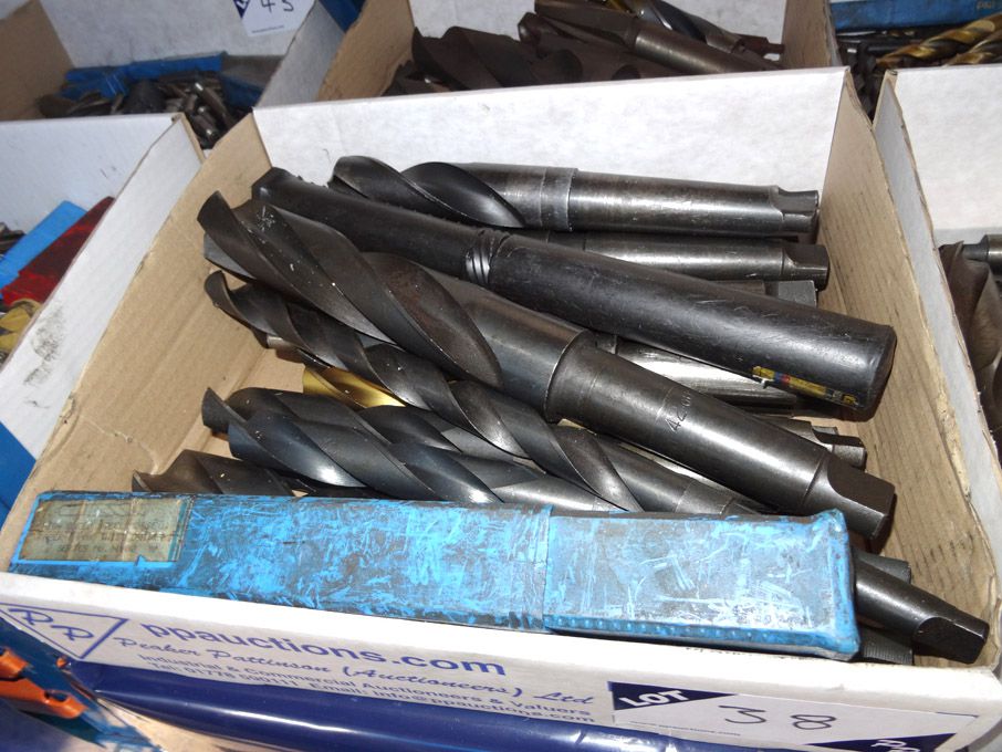 Qty HSS taper shank drills to 42mm approx