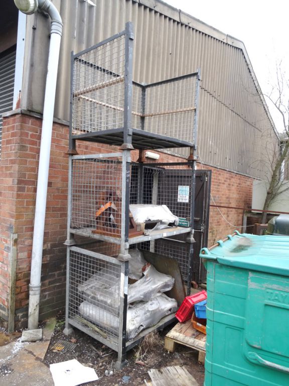 3x 3 sided metal mesh stackable stillages, 1200x90...