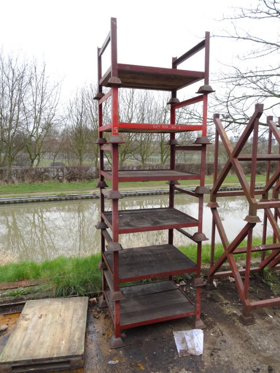 6x open sided metal stackable stillages, 780x620x4...