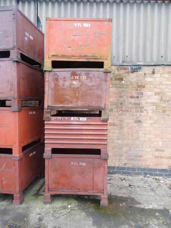 4x various solid sided metal stackable stillages,...
