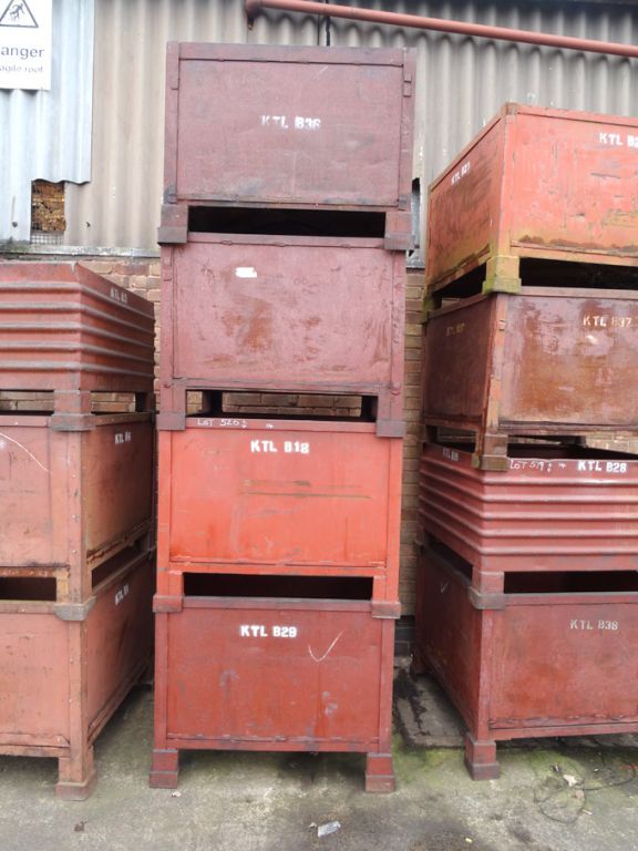 4x solid sided metal stackable stillages, 990x990x...