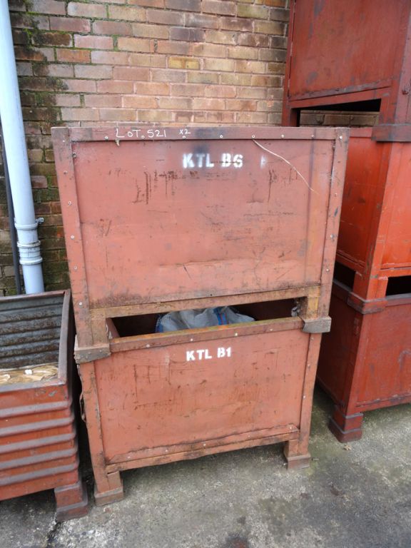2x solid sided metal stackable stillages, 990x990x...