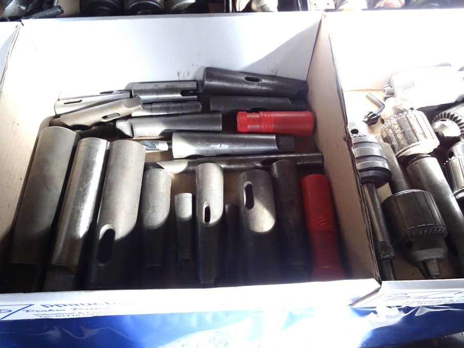Qty various taper shank drill sleeves